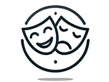 Theatre Partnership Logo with Theatre Masks