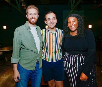 Photo of Interns Thomas Griffin, Blake Carlson, and Ashley Parks at AACTFest 2019.
