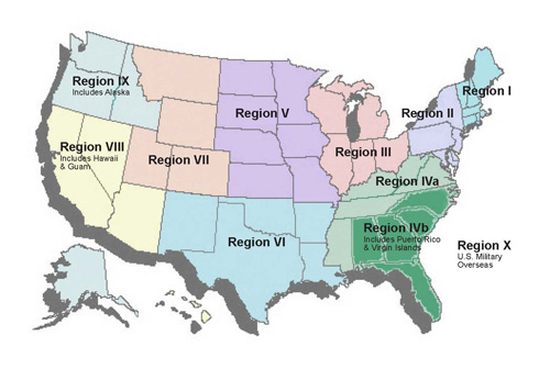 Map of AACT&#039;s Regions