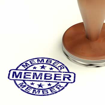Rubber stamp, reading "Member"